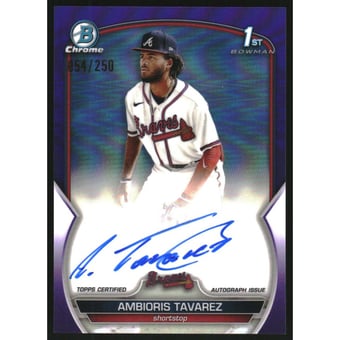 2023 Bowman Chrome Prospect Autographs Purple Refractors #CPAAT Ambioris Tavarez