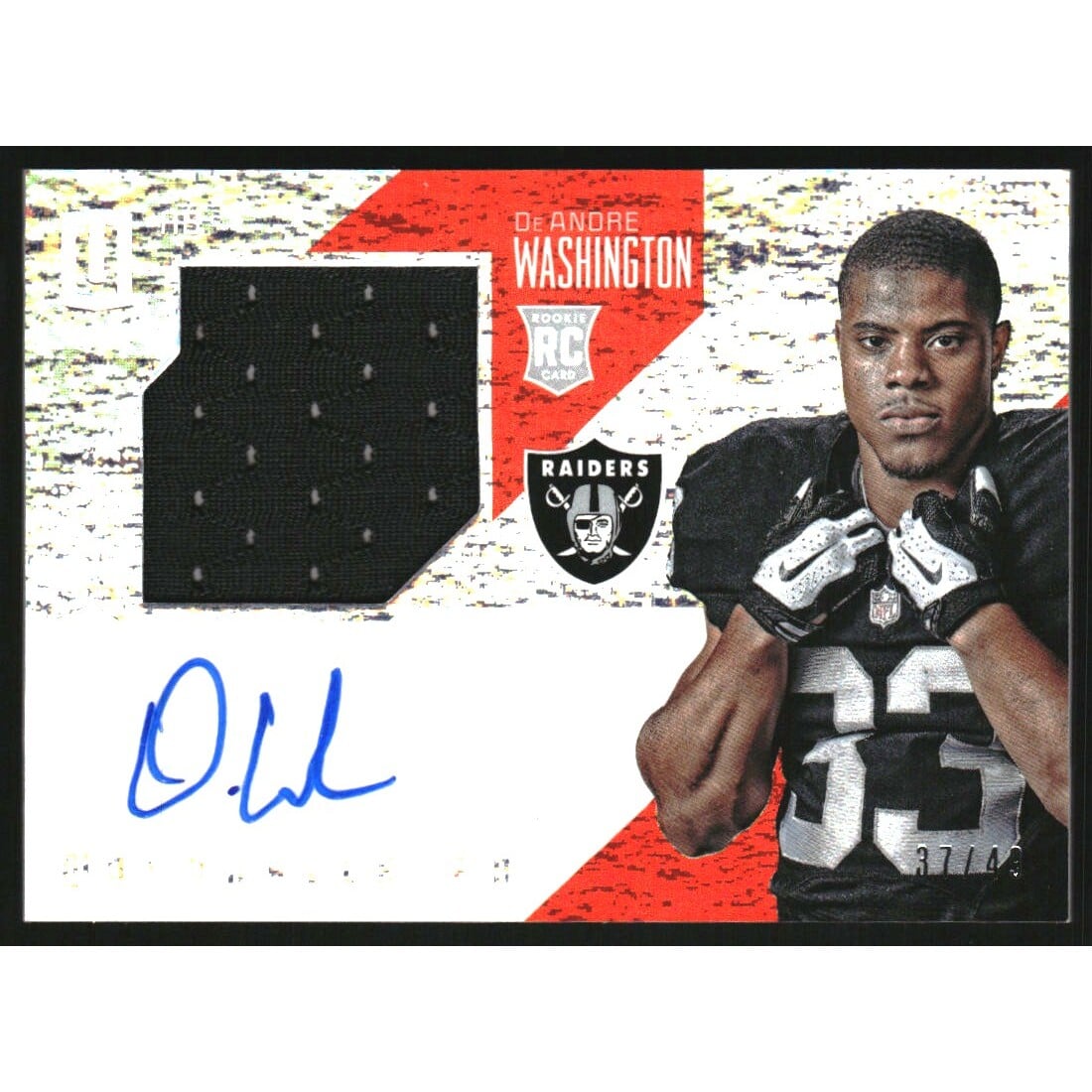2016 Panini Unparalleled Orange #219 DeAndre Washington JSY AU/49