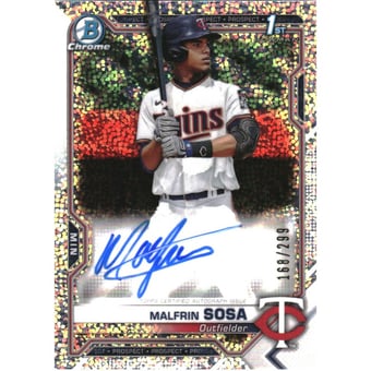 2021 Bowman Chrome Prospect Autographs Speckle Refractors #CPAMS Malfrin Sosa