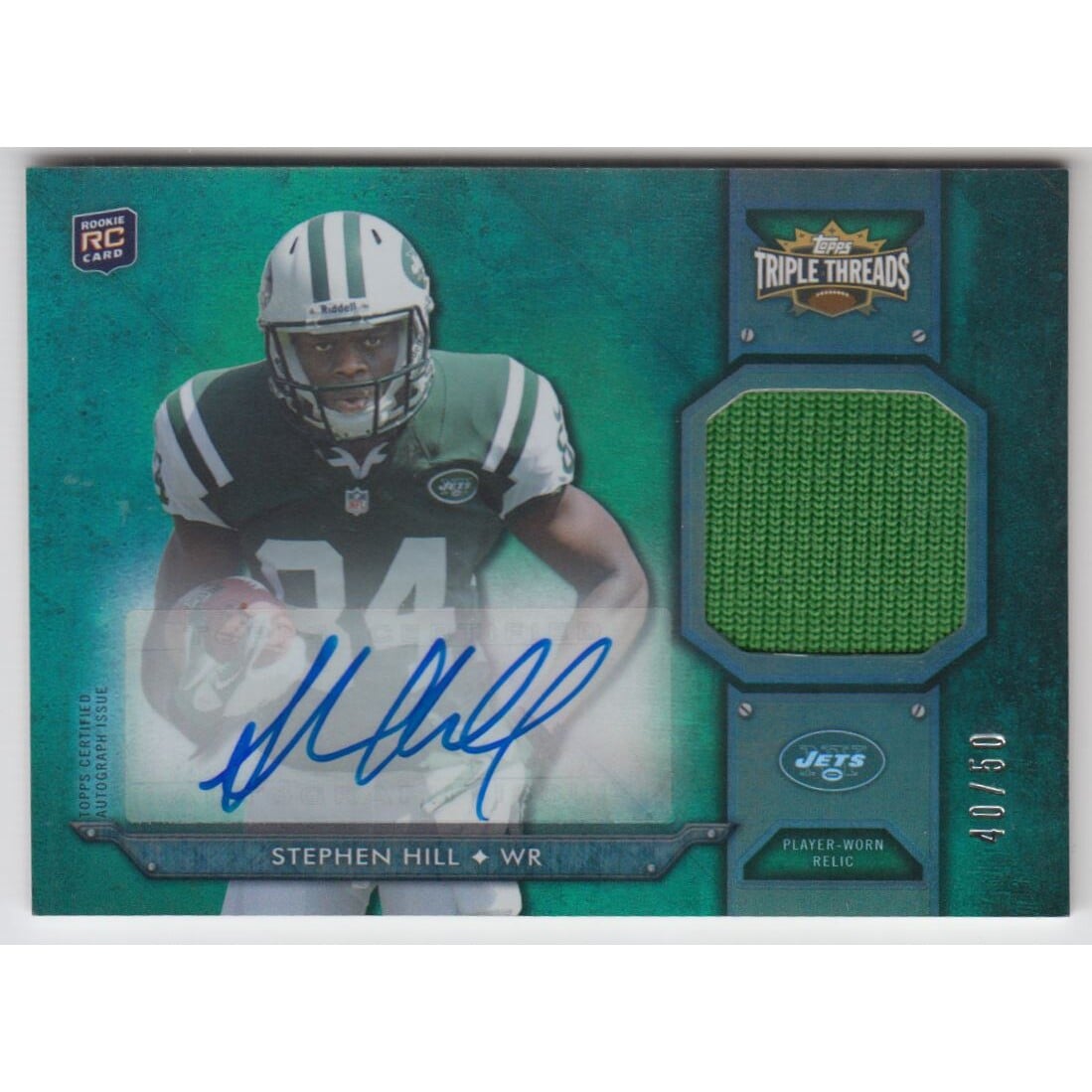 2012 Topps Triple Threads Rookies Autographed Relics Emerald #TTRAR19 Stephen Hill. rookie card picture