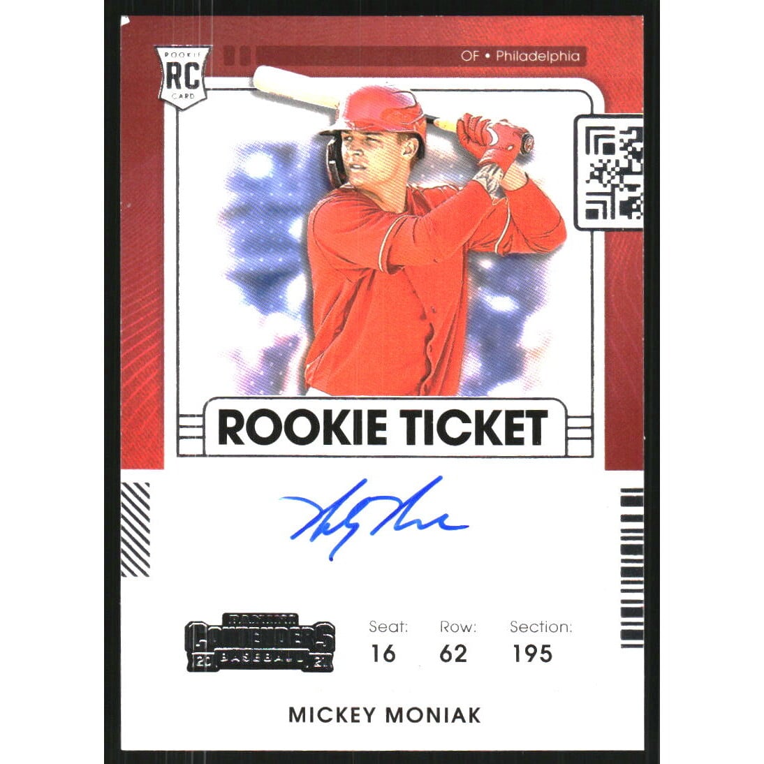 2021 Panini Contenders #138 Mickey Moniak AU RC. rookie card picture