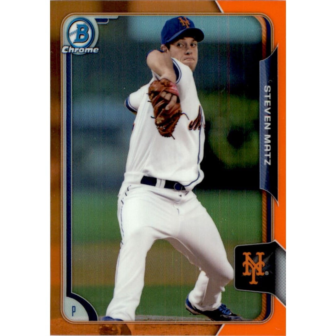2015 Bowman Chrome Prospects Orange Refractors #BCP124 Steven Matz. rookie card picture