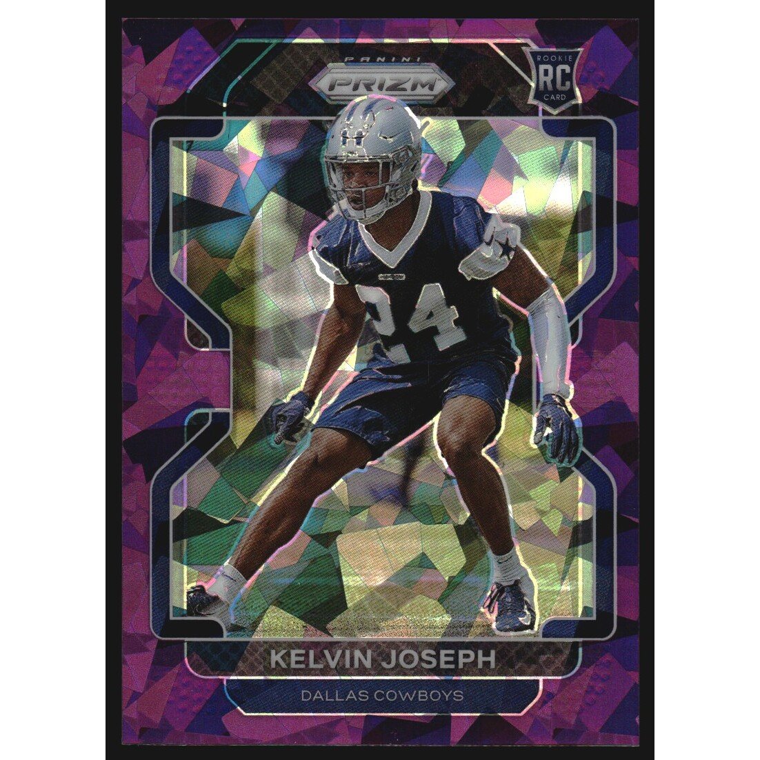 2021 Panini Prizm Prizms Purple Ice #385 Kelvin Joseph. rookie card picture