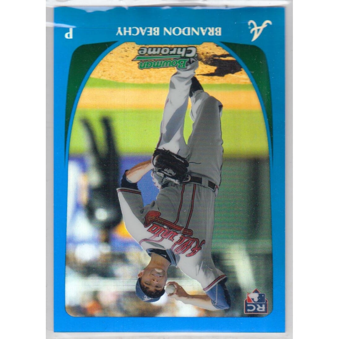 2011 Bowman Chrome Blue Refractors #184 Brandon Beachy. rookie card picture