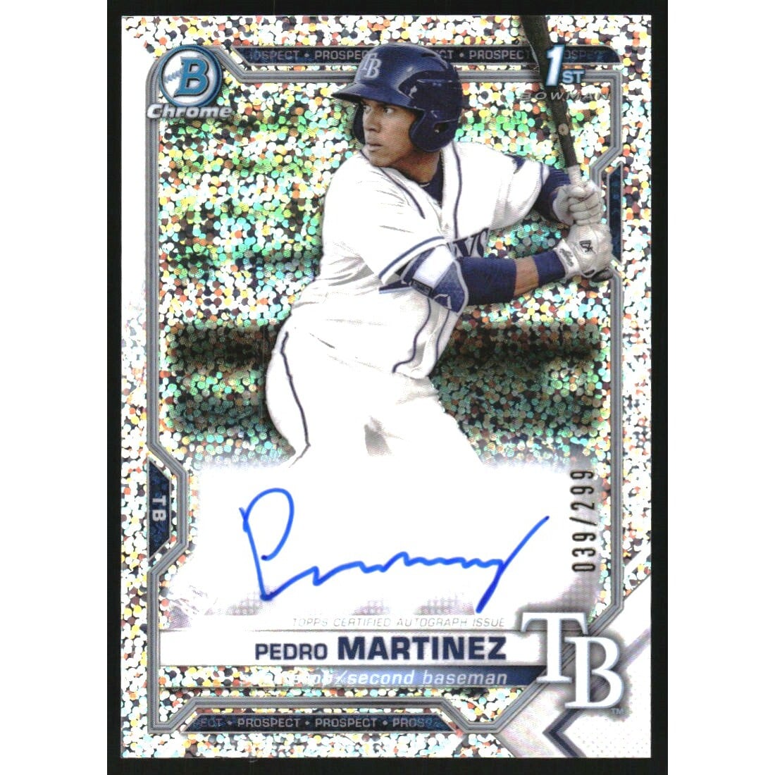 2021 Bowman Chrome Prospect Autographs Speckle Refractors #CPAPM Pedro Martinez. rookie card picture
