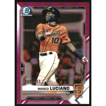2021 Bowman Chrome Prospects Fuchsia Refractors #BCP8 Marco Luciano