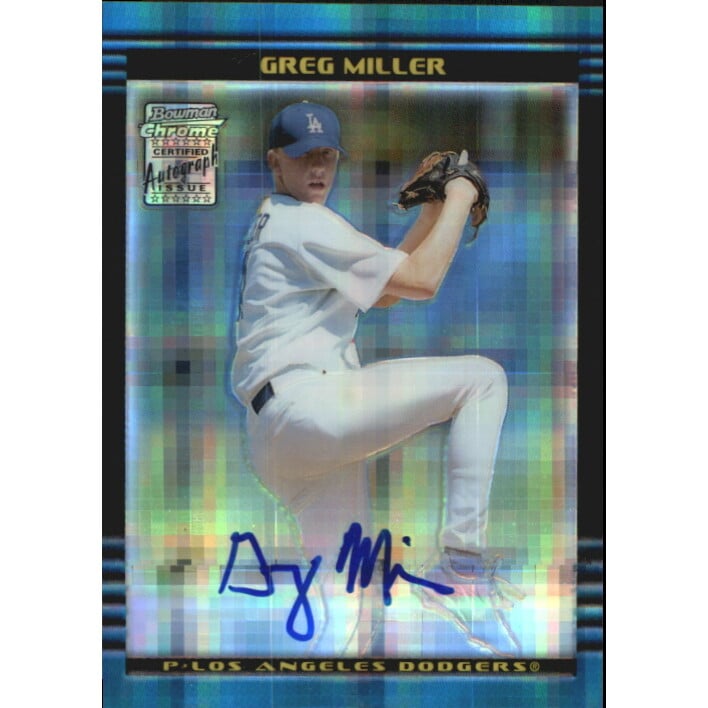 2002 Bowman Chrome Draft X-Fractors #171 Greg Miller AU. rookie card picture