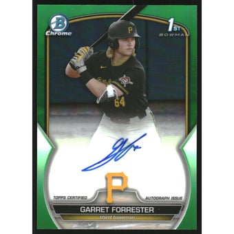 2023 Bowman Chrome Draft Autographs Green Refractors #CDAGF Garret Forrester