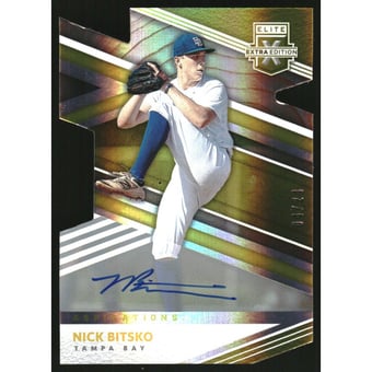 2020 Elite Extra Edition Signatures Aspirations Die Cut Gold #24 Nick Bitsko