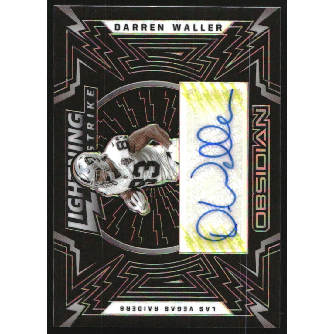 2021 Panini Obsidian Lightning Strike Autographs Electric Etch Yellow #4 Darren Waller/25. rookie card picture
