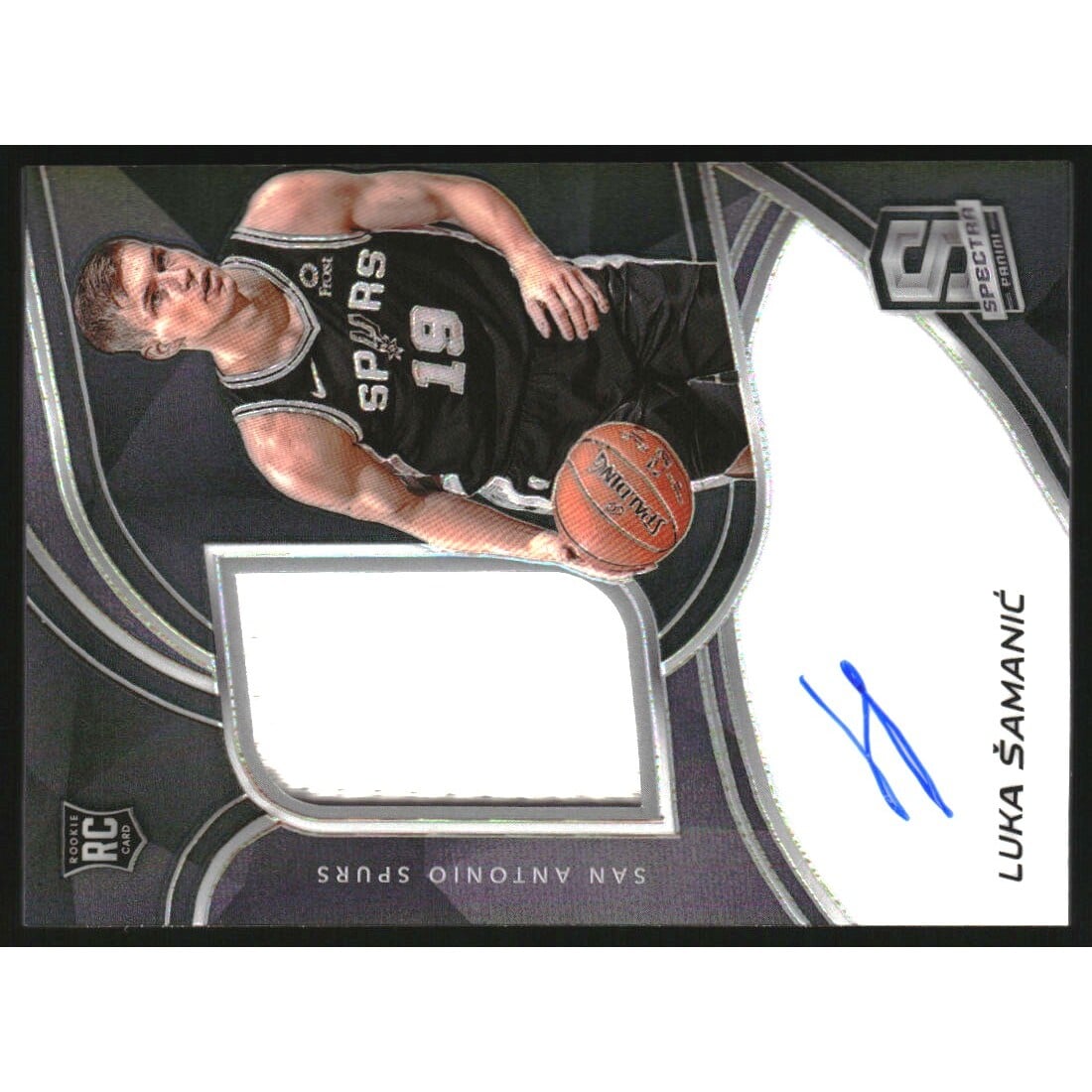 2019-20 Panini Spectra #190 Luka Samanic JSY AU/149. rookie card picture