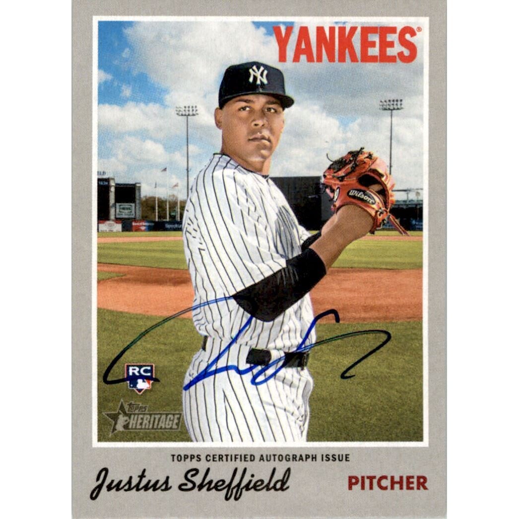 2019 Topps Heritage Real One Autographs #ROAJS Justus Sheffield. rookie card picture