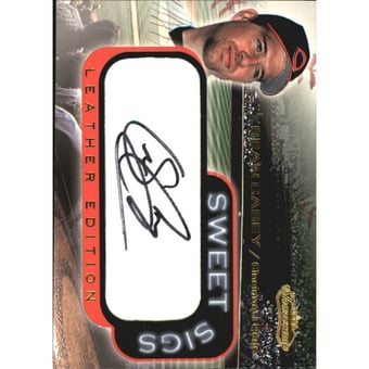 2001 Fleer Showcase Sweet Sigs Leather #5 Sean Casey SP/75
