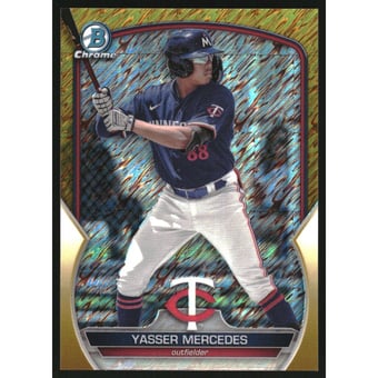 2023 Bowman Chrome Prospects Gold Shimmer Refractors #BCP202 Yasser Mercedes
