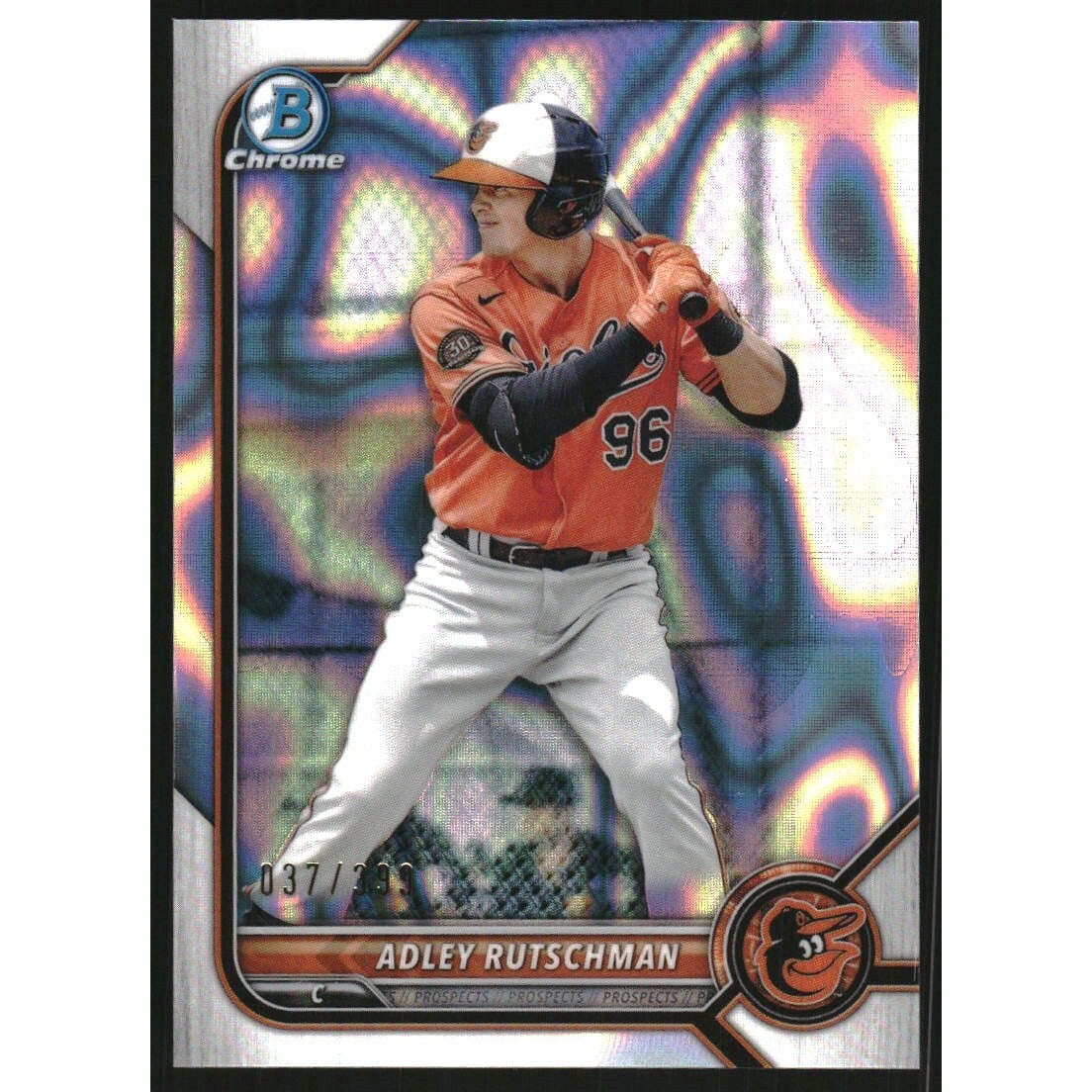 2022 Bowman Chrome Prospects Lava Refractors #BCP29 Adley Rutschman. rookie card picture
