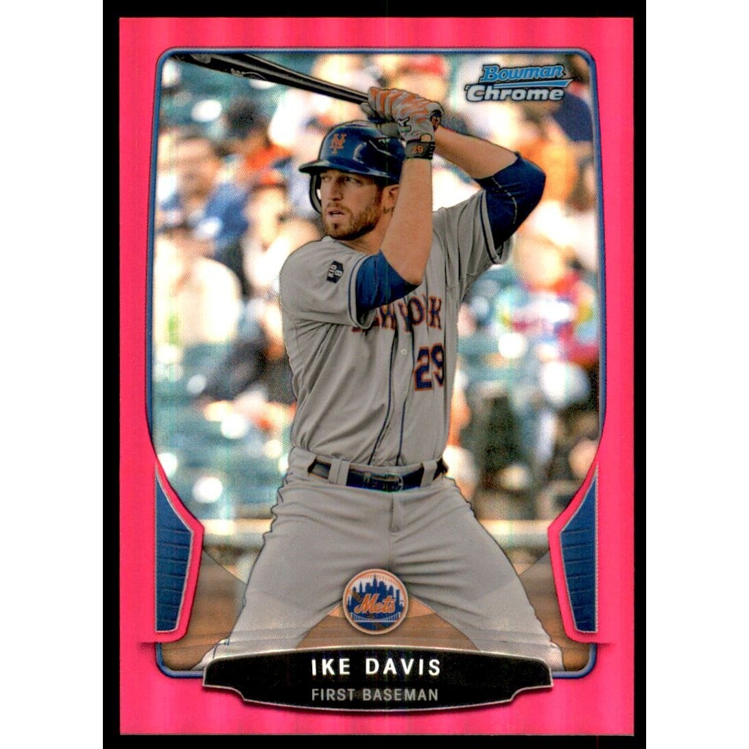 2013 Bowman Chrome Magenta Refractors #32 Ike Davis. rookie card picture