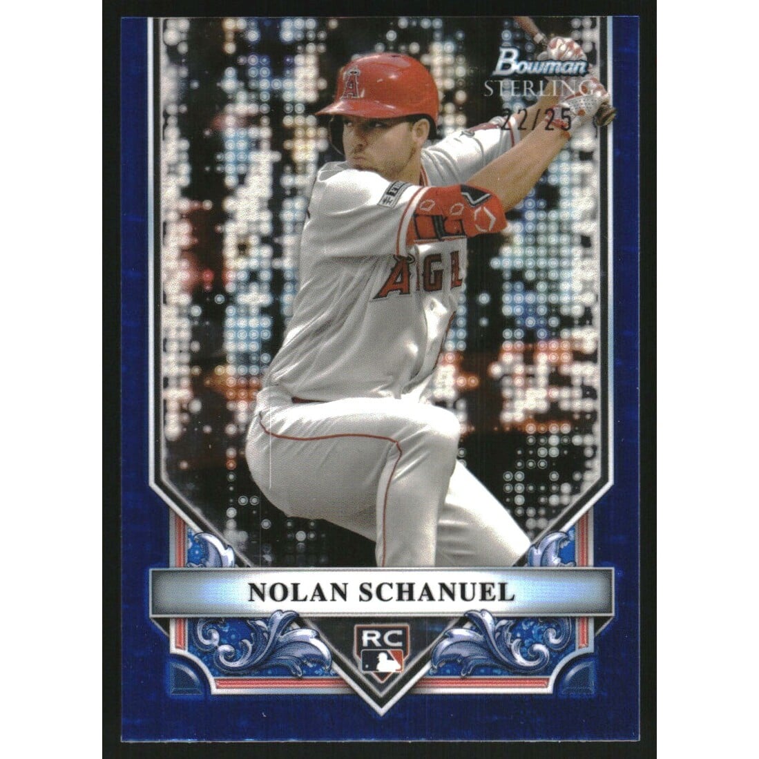 2024 Bowman Sterling Rookies Blue Refractors #BSR34 Nolan Schanuel. rookie card picture