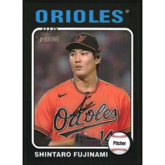 2024 Topps Heritage Chrome Black Refractors #29 Shintaro Fujinami HN