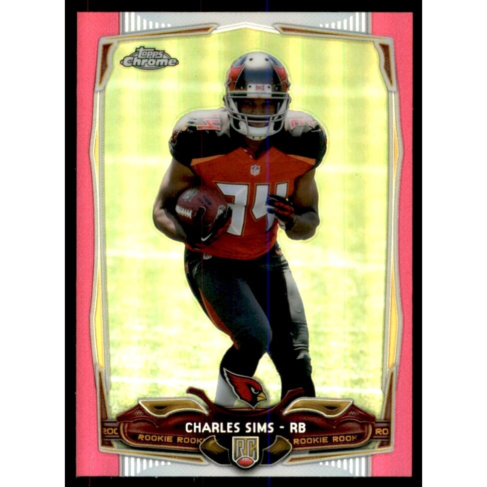 2014 Topps Chrome Mini Pink Refractors #191 Charles Sims UER/(Cardinals logo in error). rookie card picture