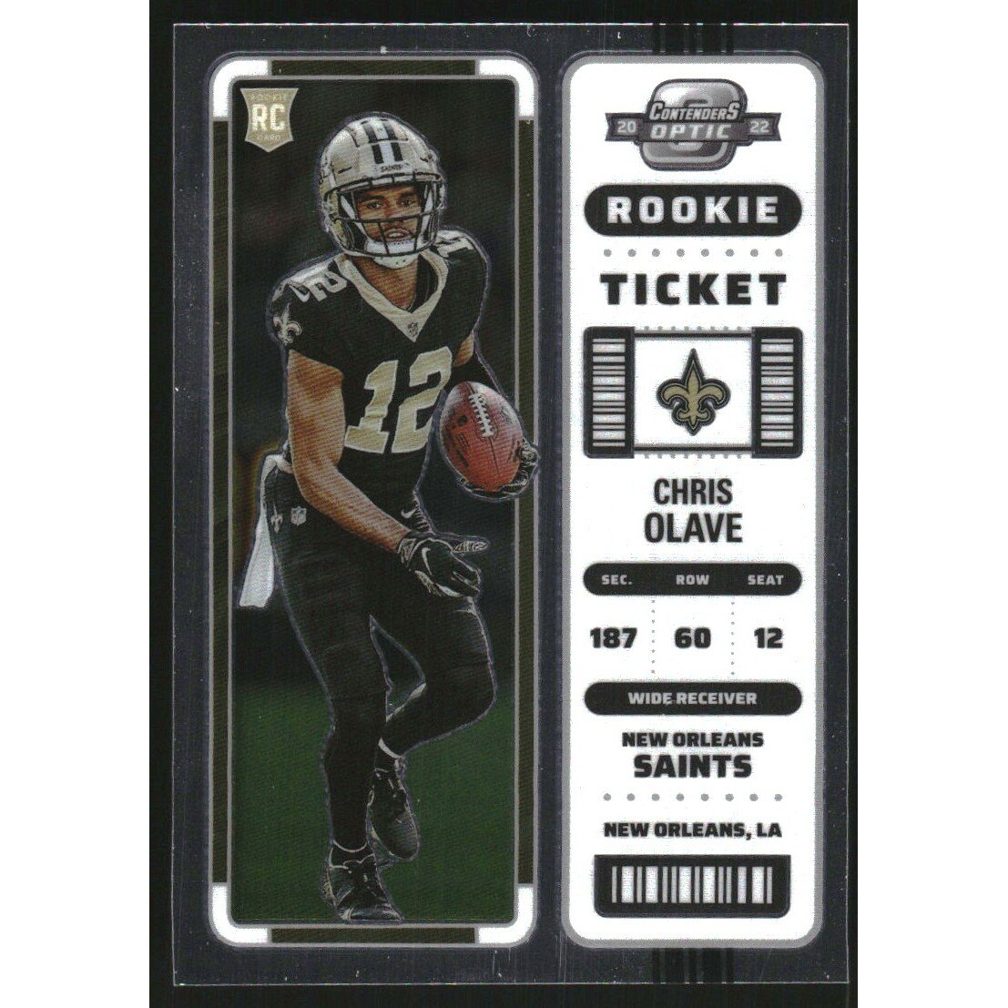 2022 Panini Contenders Optic #65 Chris Olave RC. rookie card picture
