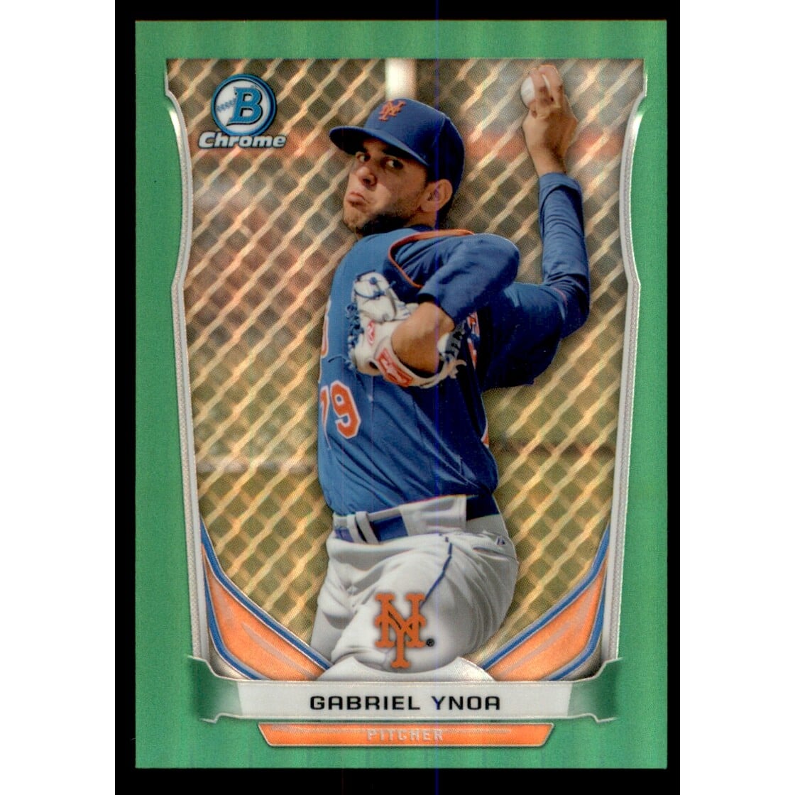 2014 Bowman Chrome Prospects Series 2 Green Refractors #BCP51 Gabriel Ynoa. rookie card picture