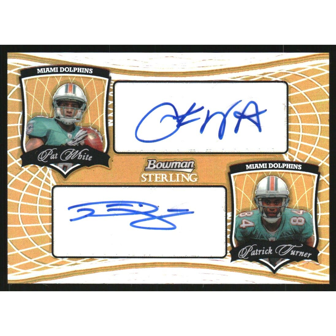 2009 Bowman Sterling Dual Autograph Gold Refractors #WT Pat White/125/Patrick Turner. rookie card picture