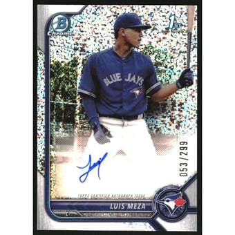 2022 Bowman Chrome Prospect Autographs Speckle Refractors #CPALM Luis Meza