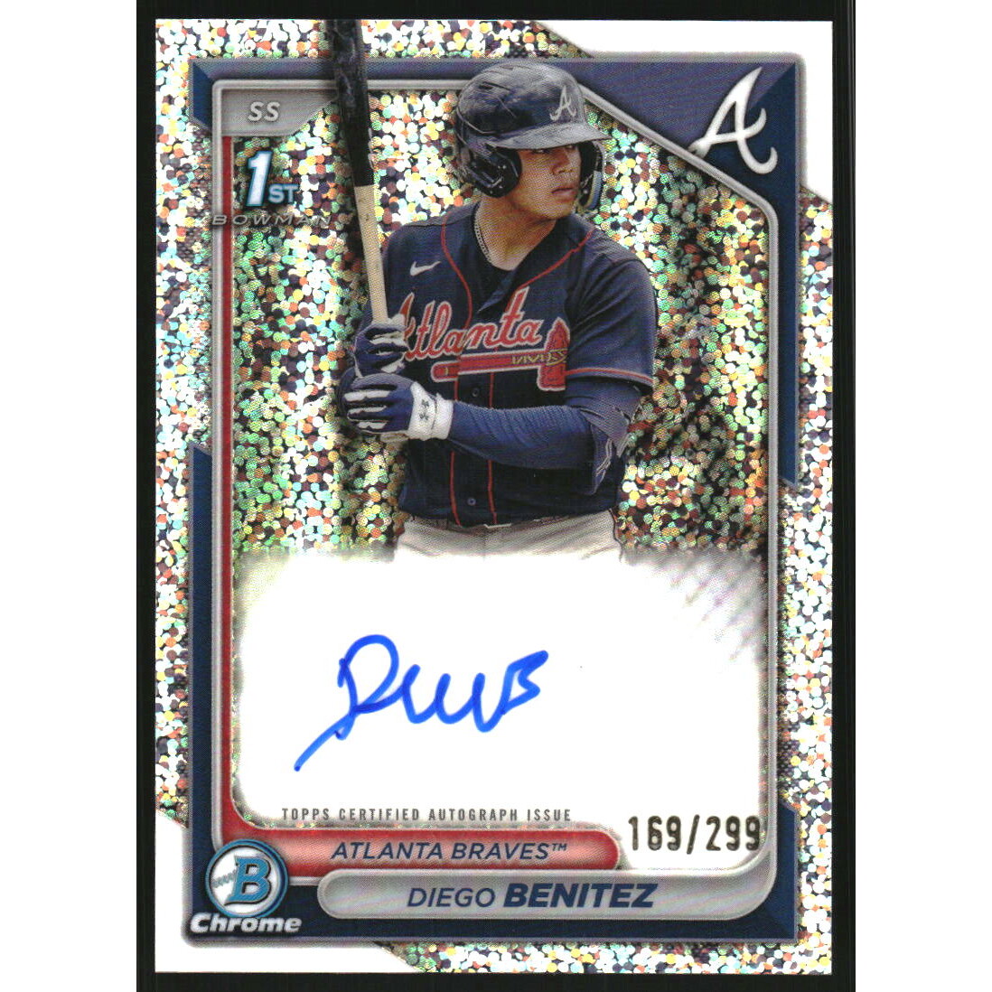 2024 Bowman Chrome Prospect Autographs Speckle Refractors #CPADB Diego Benitez 2024 Bowman Chrome Prospect Autographs Speckle Refractors #CPADB Diego Benitez