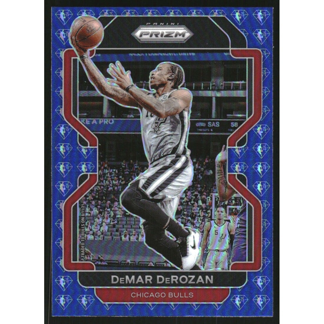 2021-22 Panini Prizm Prizms NBA 75th Anniversary #113 DeMar DeRozan. rookie card picture