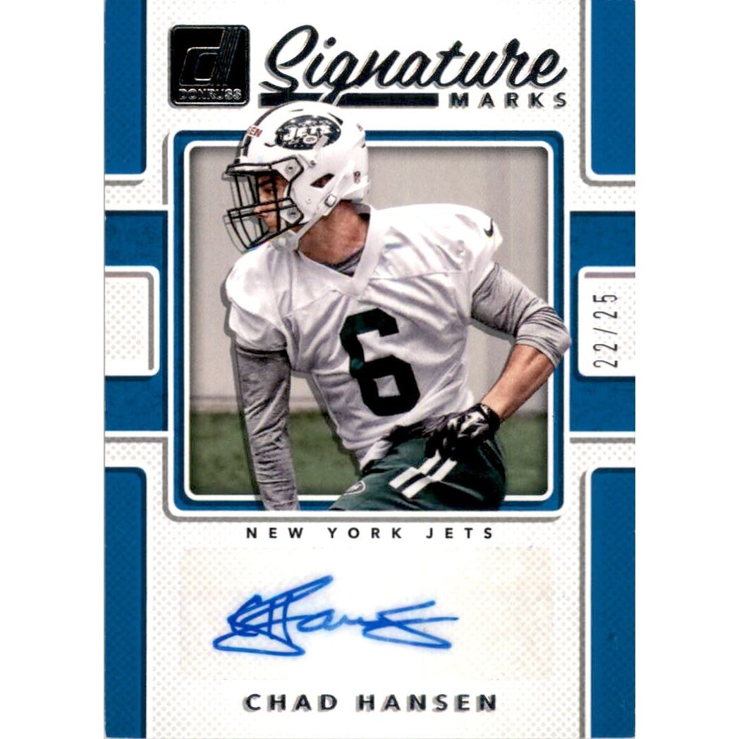 2017 Donruss Signature Marks Blue #100 Chad Hansen/25. rookie card picture