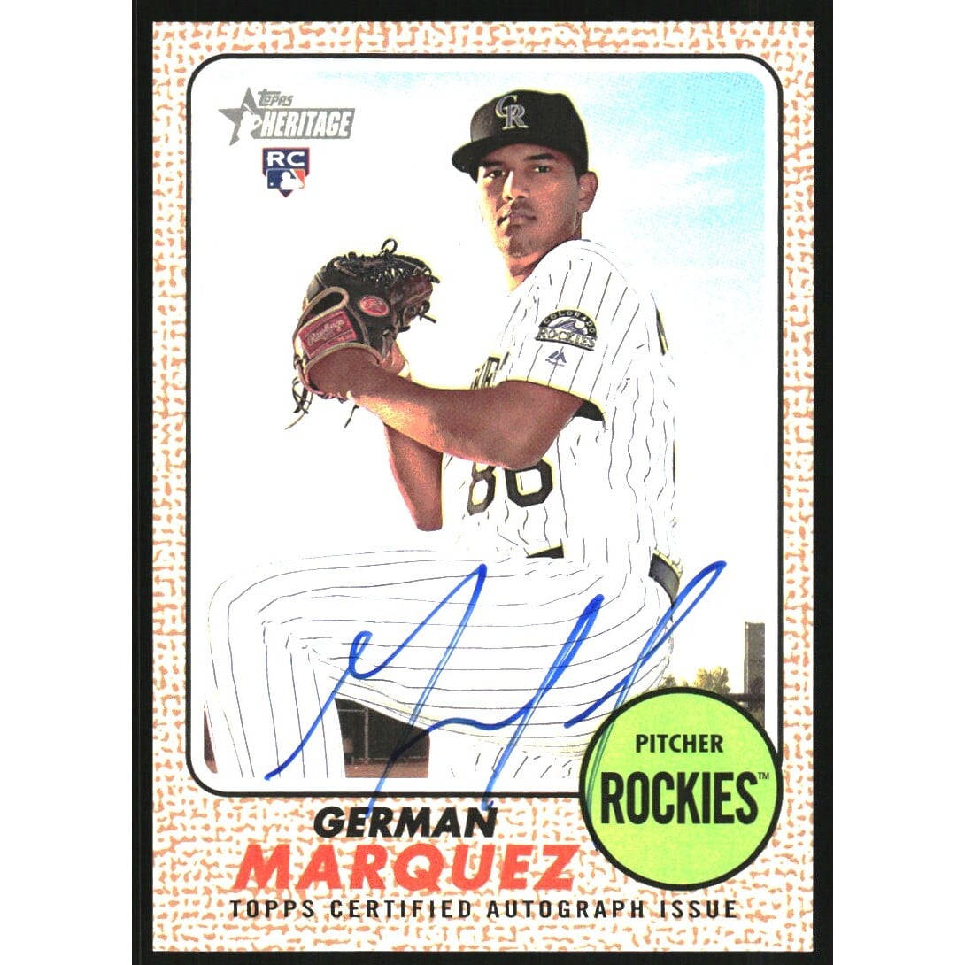 2017 Topps Heritage Real One Autographs #ROAGM German Marquez HN. rookie card picture