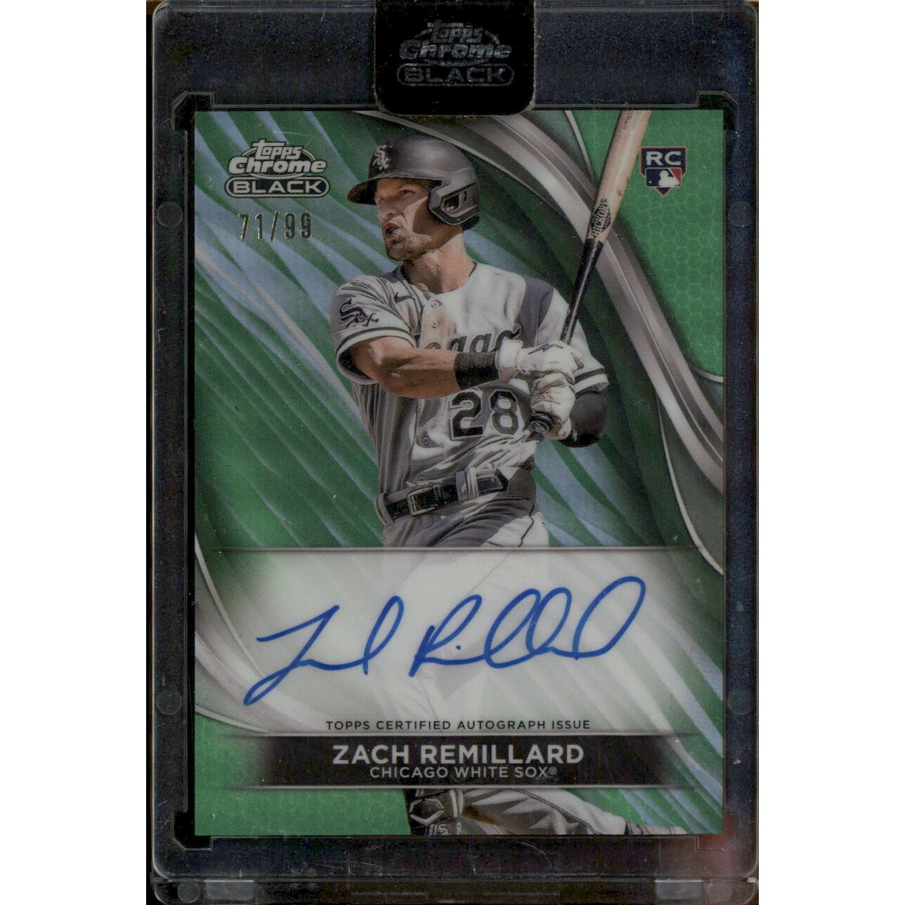 2024 Topps Chrome Black Autographs Green Refractors #CBAZR Zach Remillard. rookie card picture