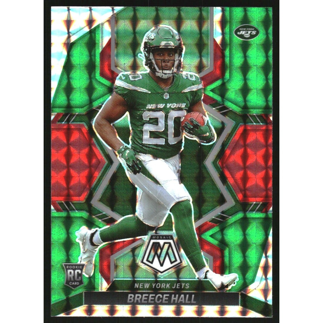 2022 Panini Mosaic Mosaic Choice Red and Green #307 Breece Hall. rookie card picture