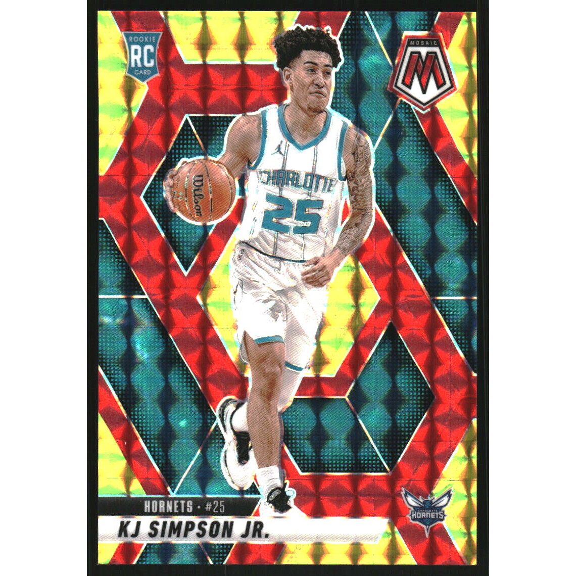 2024-25 Panini Mosaic Mosaic Choice Fusion Red and Yellow #239 KJ Simpson Jr. 2024-25 Panini Mosaic Mosaic Choice Fusion Red and Yellow #239 KJ Simpson Jr.