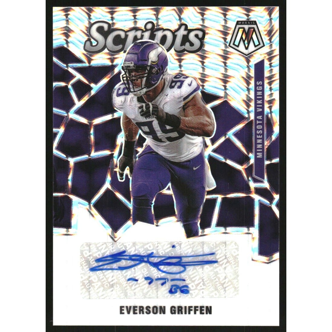 2020 Panini Mosaic Scripts #38 Everson Griffen. rookie card picture