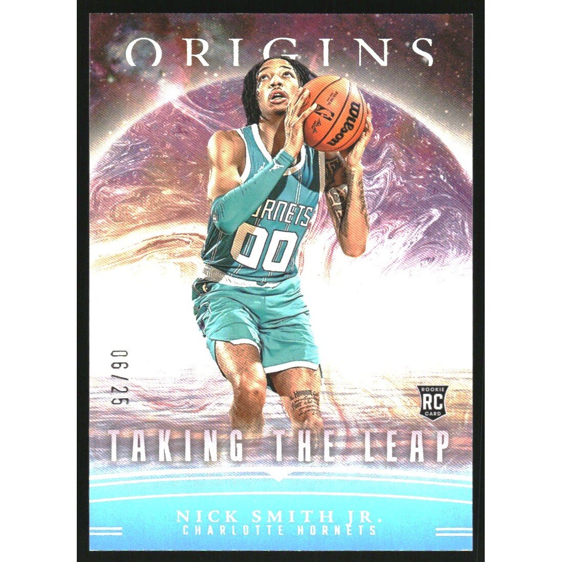 2023-24 Panini Origins Taking the Leap Turqoise #25 Nick Smith Jr.. rookie card picture