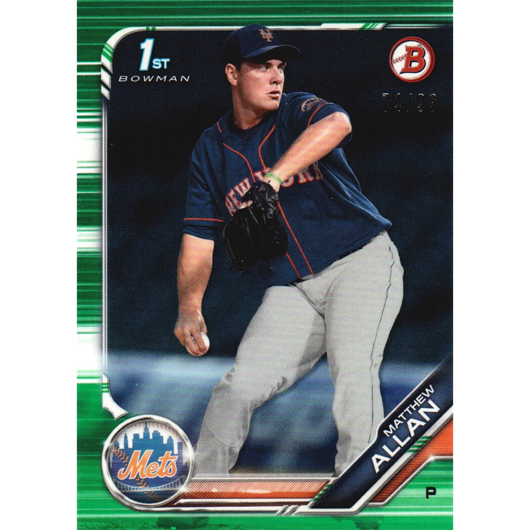 2019 Bowman Draft Green #BD48 Matthew Allan. rookie card picture