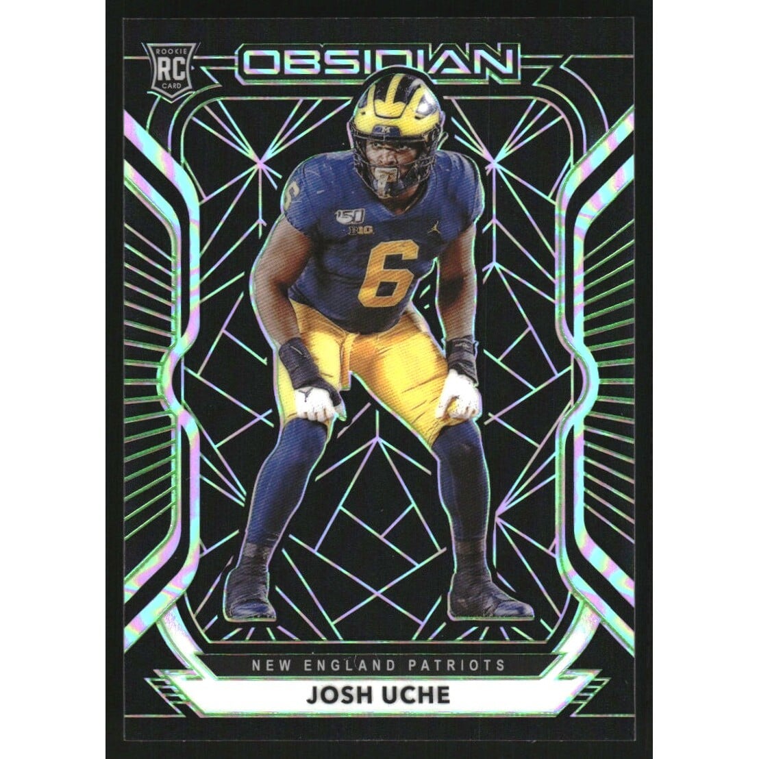 2020 Panini Obsidian Electric Etch Green #199 Josh Uche. rookie card picture