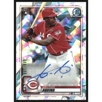2020 Bowman Chrome Rookie Autographs Atomic Refractors #CRAAAQ Aristides Aquino