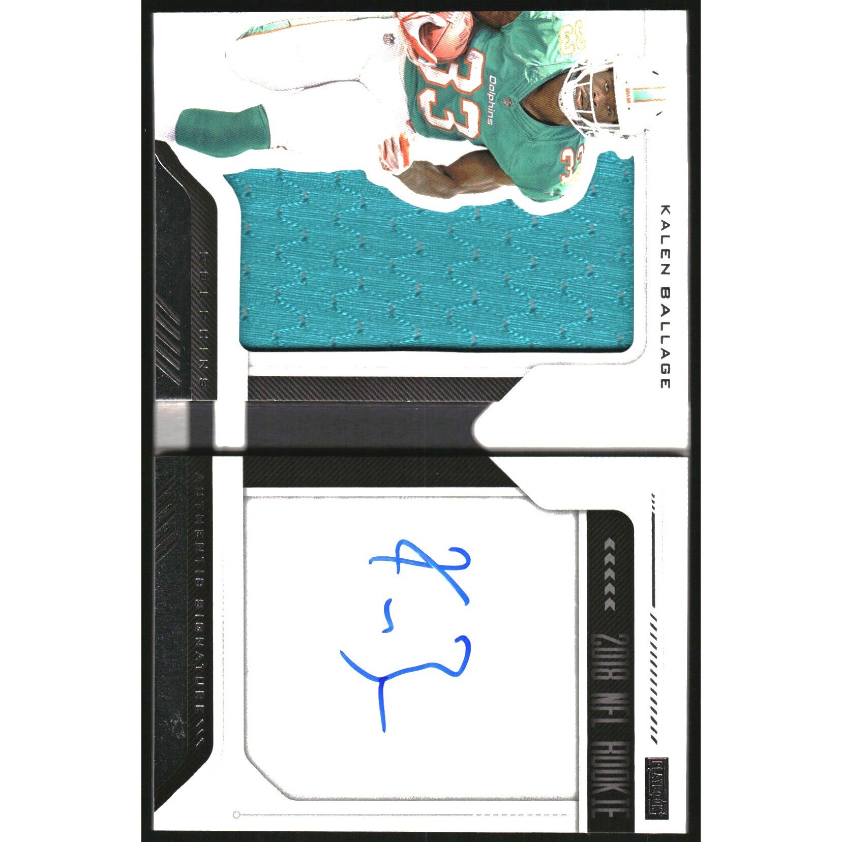 2018 Panini Playbook #225 Kalen Ballage JSY AU/125. rookie card picture