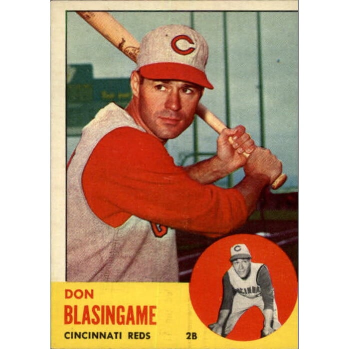 1963 Topps #518 Don Blasingame. rookie card picture