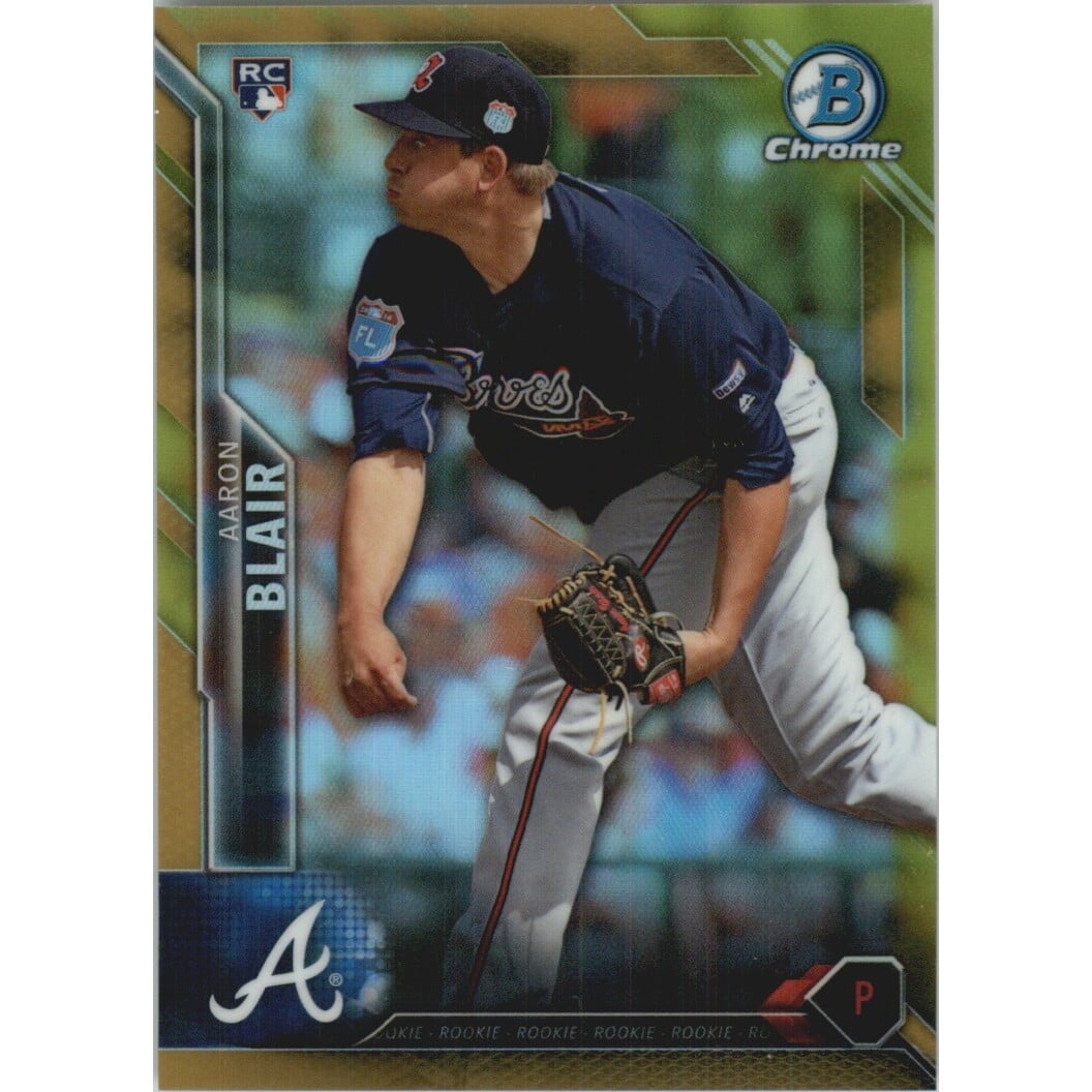 2016 Bowman Chrome Gold Refractors #93 Aaron Blair. rookie card picture