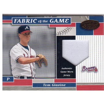 2002 Leaf Certified Fabric of the Game #148BA Tom Glavine/100