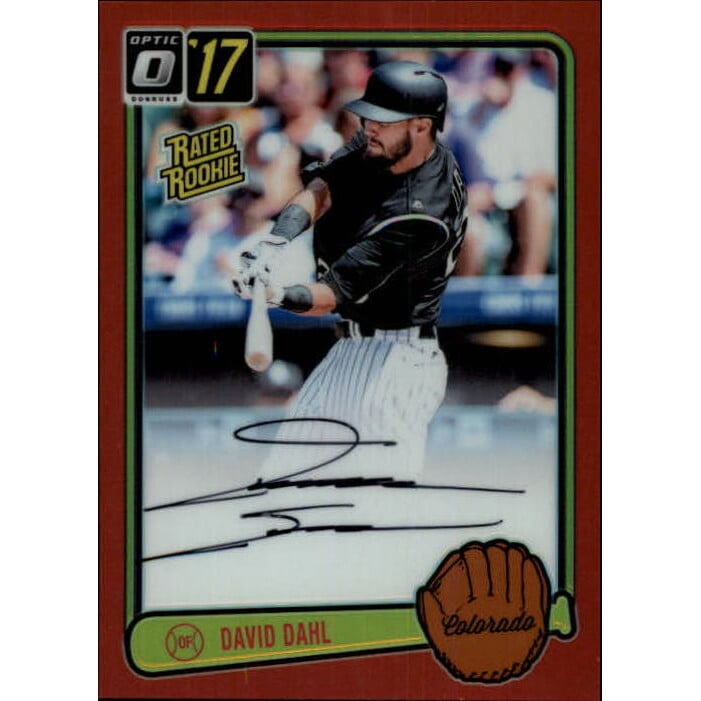 2017 Donruss Optic '83 Retro Signatures Red #10 David Dahl. rookie card picture