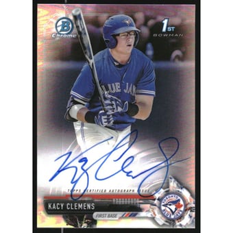 2017 Bowman Chrome Draft Autographs Refractors #CDAKC Kacy Clemens