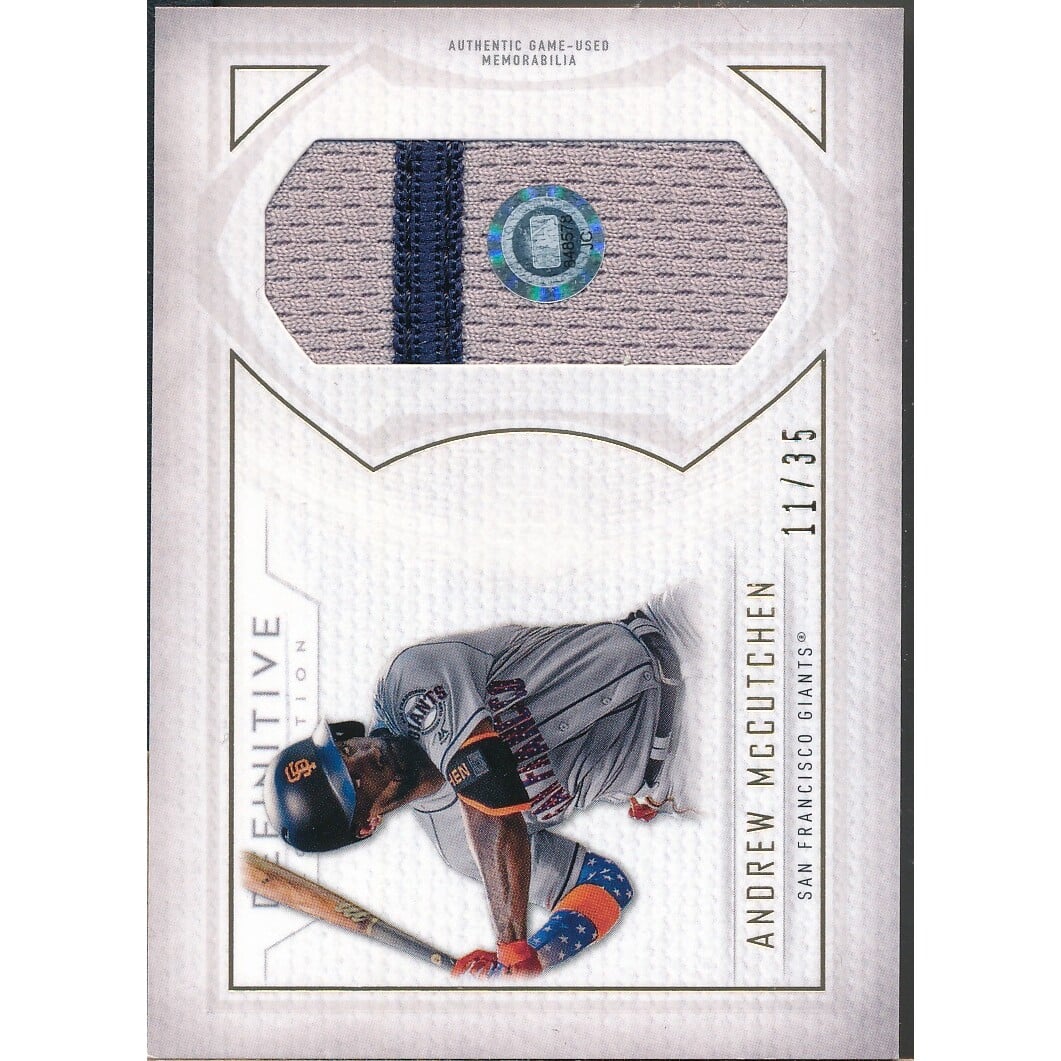 2019 Topps Definitive Collection Jumbo Relics #DJRCAM Andrew McCutchen/35. rookie card picture