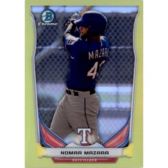 2014 Bowman Chrome Mini Factory Set Yellow Refractors #306 Nomar Mazara