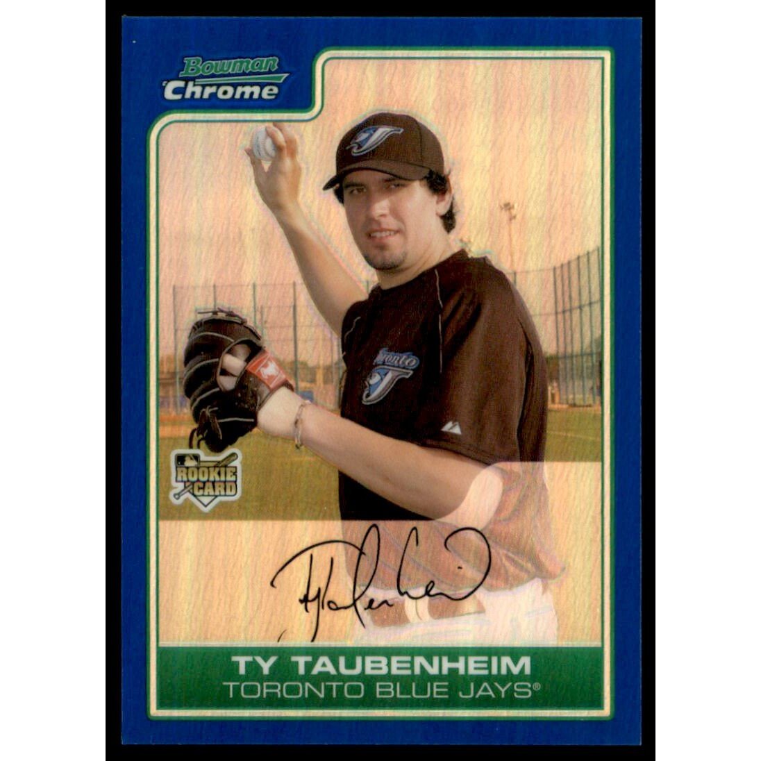 2006 Bowman Chrome Draft Blue Refractors #42 Ty Taubenheim. rookie card picture