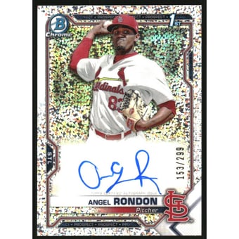 2021 Bowman Chrome Prospect Autographs Speckle Refractors #CPAARO Angel Rondon