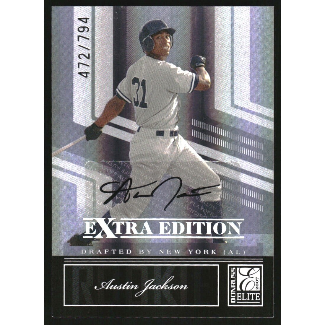 2007 Donruss Elite Extra Edition #141 Austin Jackson AU/794. rookie card picture